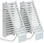Set of 2 Foldable ATV Ramp 72" L x9 W, Folds into Three Sections ATV Ramps, Silver Color, Metal Loading Ramps Total Weight Capacity 1500 lbs