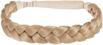 Winopey 3 Strands Synthetic Hair braided Headband Classic Chunky Plaited Elastic Stretch Hairpiece braid headband - Lady makeup headwear (Color13/66)