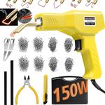 150W Plastic Welder,Plastic Welding Kit with 800pcs Hot Staples,2pcs pp Plastic Welding Rods,knife,Plier, Plastic Welding Machine Plastic Repair Kit for Car Bumper Crack Repair Tools(Yellow)