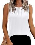 Beyove Tank Tops for Women Scoop Neck Chiffon Blouses Summer Casual Workout Sleeveless Tunic Shirts
