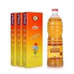 Cycle Pure Three in One Agarbatti (3 Packs, 600 GM) + Pooja Oil (1 Litre) Bundle I 9 Inch Incense Sticks & Puja Oil for Daily Rituals | Daily Pooja Items | 3 Signature Fragrances Floral, Woody, Lily