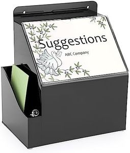 BTSKY Acrylic Suggestion Box With Lock Wall Mounted Acrylic Donation Box with 5"x7" Sign Slot Office Ballot Box with Side-Pocket Collection Box for Voting Locking Mailbox Suggestion Comment Box, Black