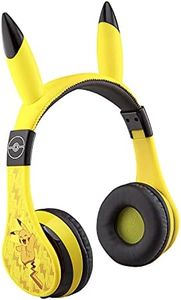 eKids Pokemon Kids Bluetooth Headphones, Wireless Headphones with Microphone Includes Aux Cord, Volume Reduced Kids Foldable Headphones for School, Home, or Travel,Yellow