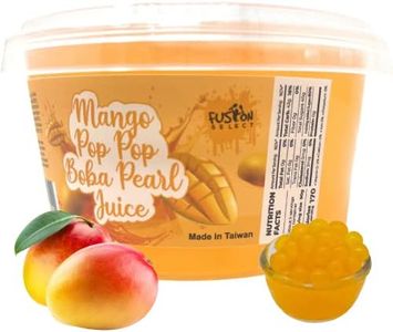 Fusion Select Mango Boba Bursting Boba Popping Boba Pearls For Fruit Tea Bubble Tea, Boba Tea, Dessert Toppings 450 Gram