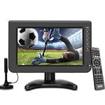 ZOSHING 10.1" Portable TV,IPS HD 720P Screen TV-Built-Digital/Analog Tuner Freeview and Rechargeable Battery,HMDI/USB/TF Card Slot,for 12-Volt Car Charger Cable for Kitchen,RV