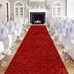 Red Carpet Runners for Party 2ft x 15 ft Wedding Aisle Runners Sequin Fabric Overlay for Wedding Ceremony Bridal Shower Walkway Decor