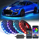 Lumenix Car Underglow LED Lights Kit with APP Control & Wireless Control, RGB Underbody Neon Accent Lights w/Dynamic Music Mode Compatible with Car, Truck Off Road Vehicle, SUVs - DC 12V(4PCS)