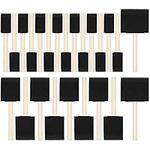 24 Pcs Foam Paint Brushes, Wood Han