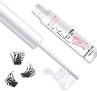 Cluster Lashes Glue, Clear Colle individuelle cluster de cils pour le bricolage extension de cils Lash Bond Glue Mur Super Strong Hold 48 Hours WaterProof Latexfree (5ml, Clear)