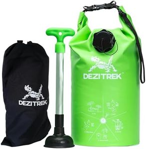 Dezitrek All in One Hand Wash Bag and Plunger Set - Off Grid Washing Machine Non Electric for Camping Travel | Eco Friendly Portable Manual Clothes Washer Laundry Bag for RV's (Medium)