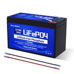 ECO-WORTHY 8AH Lithium Battery 12V LiFePO4 Battery with BMS, 4000+ Deep Cycle Perfect for UPS Backup Battery, Fish Finder, Scooter, Alarm System