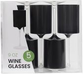 PLASTICPRO 10 Pack Plastic Wine Goblets Two Tone Elegant Disposable Wine Glasses with Stem Reusable Hard Plastic Drinking Glasses for Parties Weddings