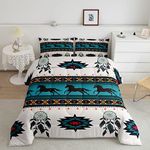 Horse Comforter Western Comforter Set Queen Size Boho Dreamcatcher Aztec Bedding Set for Boys Girls Kids Cowboy Cowgirl Farmhouse Bedroom Decor Southwestern Native American Tribal Inner Fill Quilt Set