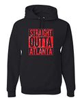 Wild Bobby Straight Outta Atlanta ATL Fan | Fantasy Football | Mens Sports Sweatshirt Graphic Hoodie, Black, Large