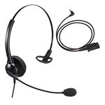 Affordable Single Ear Noise Cancelling Office/Call Centre Headset With 2.5mm adapter cable for Cisco SPA: 303, 501G, 502G, 504G, 508G, 509G, 525G 512G, 514G, 525G2