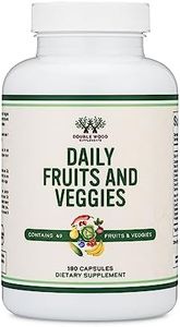 Fruits and Veggies Supplement (Daily Blend of 49 Different Fruits and Vegetables, 23 Veggies and 29 Fruits) 1,500mg Servings, 180 Capsules (No Fillers, Vegan Safe, Non-GMO) by Double Wood