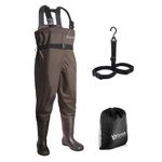 OXYVAN Waders Waterproof Lightweight Fishing Waders with Boots Bootfoot Hunting Chest Waders for Men Women (M12, Brown)