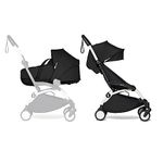 BABYZEN YOYO2 Complete Stroller - Includes Black Bassinet, White Frame & Black 6+ Color Pack - Suitable for Children Up to 22 kg