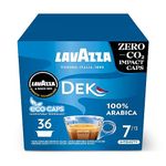 Lavazza, A Modo Mio Dek Cremoso Coffee Capsules, Decaffeinated Coffee Pods Espresso, 100% Arabica, Full and Balanced Taste, Intensity 7/10, Medium Roasting, Compostable, 36 Coffee Capsules