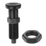 HARFINGTON Push Fit Ball Nose Spring Plunger M20x1.5 Thread Length 1.3" Pin Dia.10mm Carbon Steel Return Knob Plunger Non-Locking Retractable Index Plunger for Industrial Equipment