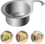 BITTZOOT Stainless Steel Sink Strainer Basket Swan Drain Rack Multipurpose Triangle Sink Drain Basket Hanging Filtering Draining Rack for Sink Kitchen Vegetables Fruits Drain Basket Filter (7 CM)