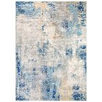Lahome Washable Bedroom Area Rug 5x7,Blue Carpet for Living Room Large Dining Room Rug,Modern Abstract Soft Non Slip Low Pile Indoor Carpets for Nursery Office(Blue,5 x 7)