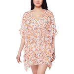 Jessica Simpson Women's Basic Swim Bathing Suit Cover Up Multiple Style Available Swimwear, Sunset Multi, X-Large