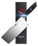 TUO Chinese Chef's Knives Cleavers Knife - 7 inch Kitchen Vegetable Cleaver - German HC Steel with Pakkawood Handle - Falcon Series with Gift Box