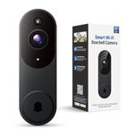 SUNNYJANE Smart Video Doorbell Camera Wireless, AI Human Detection and Instant Alerts, Night Vision, 2-Way Audio, Battery Powered, Cloud Storage, 2.4G WiFi, Live View, Indoor Outdoor Surveillance