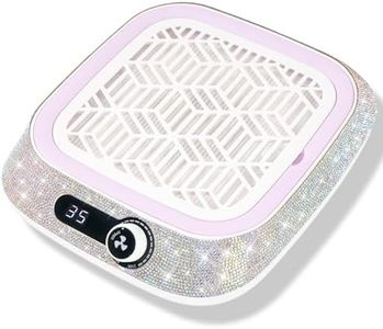 CHRISTINE SHELLY Professional Nail Dust Collector, 450Pa Suction & 3500 RPM Dust Collector Nail Tech, Compact Beginner-Friendly Salon Tool with Reusable HEPA Filter Salon & Home Use (AB Diamond)