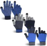 MIG4U Kid's Winter Warm Magic Gloves Stretch Gripper Knitted Gloves for Children Teens Boys or Girls 3 Pairs,size L