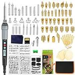 Nicoport 110Pcs Wood Burning Pen Kit with LCD Display Professional Wood Burning Pen Burner DIY Wood Burning Tool Pyrography Set Adjustable Temperature for Embossing Carving Soldering