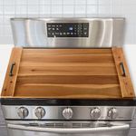 BLUEWEST Noodle Board Stove Cover, Acacia Wood Stove Top Covers Board for Gas Burners and Electric Stove, Extra Thick Wooden RV Stovetop Cover/Sink Cover - Tray for Kitchen Counter Space