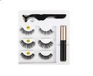 Vinayakart 3 Style No. 11,12, 15 False Magnetic Eyelashes Eyeliner Fluid with Special Tool