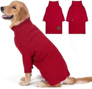 cyeollo 4XL Dog Sweater, Stretchy & Cozy Warm Dog Sweaters for Large Dogs Boy, Pullover Knit Fall Winter Sweatshirt Big Dogs Clothes, Doberman Great Dane Apparel, Red XXXXL