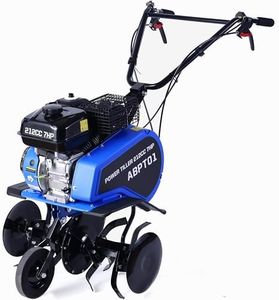 Mutaomay 212CC Gas Powered Tiller，Heavy-Duty 7HP 4-Stroke Garden Tiller with Forward/Reverse, Sturdy Steel Blades & Adjustable Width 22” – for Gardening, New Ground Breaking & Deep Soil Cultivation