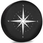 ITINSPACE Trailer Spare Tire Cover Compass of The Winds RV Tire Covers for Trailer Tires Weatherproof Dust-Proof Universal for Trailer CRV SUV Camp Travel Trailer 16 Inch