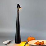 Desidiya® Cordless Table Lamp with 2000mAh Battery, 3-Color Touch Control, Stepless Dimming, USB Rechargeable, Portable LED Light for Bedroom, Office, Living Room – Black