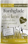 Forthglade Complete Natural Dry Dog Food - Grain Free Chicken with Vegetables (6kg) Resealable Bag - Easy to Digest Cold Pressed Dog Food for Puppy, Adult and Senior Dogs