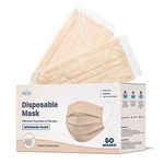 WeCare Disposable Face Mask Individually Wrapped - 50 Pack, Peach Masks 3 Ply