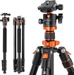 K&F Concept Camera Tripod 78"/200cm DSLR Tripods Aluminum Travel Vlog Tripod Monopod with 360° Panorama Ball Head 1/4" Quick Release Plate Carrying Case Loading Up to 17.6lbs/8kg for Canon Nikon