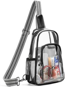 Mroede Clear Bag for Stadium Events Clear Crossbody Bags for Women Transparent Bag with Side Mesh Pockets Stadium Bags for Concert Sports