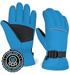 Kids Winter Snow & Ski Gloves - Youth Gloves Designed for Skiing, Snowboarding, Shoveling - Waterproof, Windproof Thermal Shell & Synthetic Leather Palm - Fits Toddlers, Junior Boys and Girls