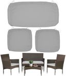 Sqodok Patio Cushion Covers 3 Packs Outdoor Seat Cushions Replacement Covers Fit for 4 Pieces Wicker Rattan Furniture Patio Conversation Set Loveseat Chair (38x19x2,19x19x2, Grey)
