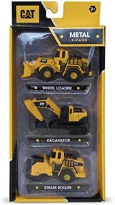 Caterpillar 82274 CAT Diecast Construction 3 Pack-Wheel Loader/Steam Roller/Excavator, Black