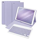 Bettdow for iPad 9th Generation 2021 Keyboard Case, Detachable Wireless Keyboard, Case with Pencil Holder for iPad 9th Gen 2021/8th Gen 2020/7th Gen 2019 10.2 Inch (Purple)