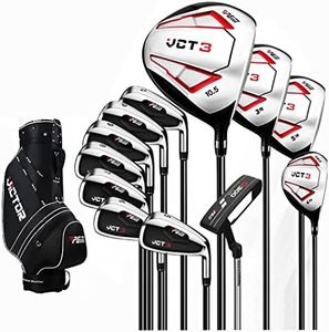 Golf Clubs Complete Set for Men 13 Piece Includes Titanium Golf Driver, 3 & #5 Fairway Woods, 4 Hybrid, 5-SW Irons, Putter and Golf Bag