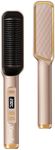 Hair Straightener Brush, Hair Straightener Comb with Fast Heating Ceramic PTC, Temp Settings & Anti-Scald, Straightening Brush for Women, Professional Hair Tools for Styling (Rose Gold)