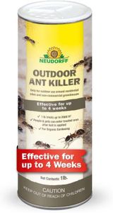 Neudorff Outdoor Ant Killer, Ant Bait Granules 1 lbs Treats up to 2,000 sq. ft. & Lasts up to 4 Weeks, Home Perimeter Treatment for Organic Gardening, Insect Bait Attracts and Kills (1 lb)