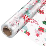 100' Long X 35” Wide Christmas Clear Cellophane Wrap Roll - 3 Mil Thicker Cellophane Roll, Cellophane Wrap for Gift Baskets, Flower Arts Crafts Food Treats Wrapping